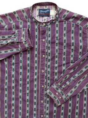 Wrangler Western X-Long Tails Aztec Men’s Button Up Size XL Retro Cowboy Rodeo
